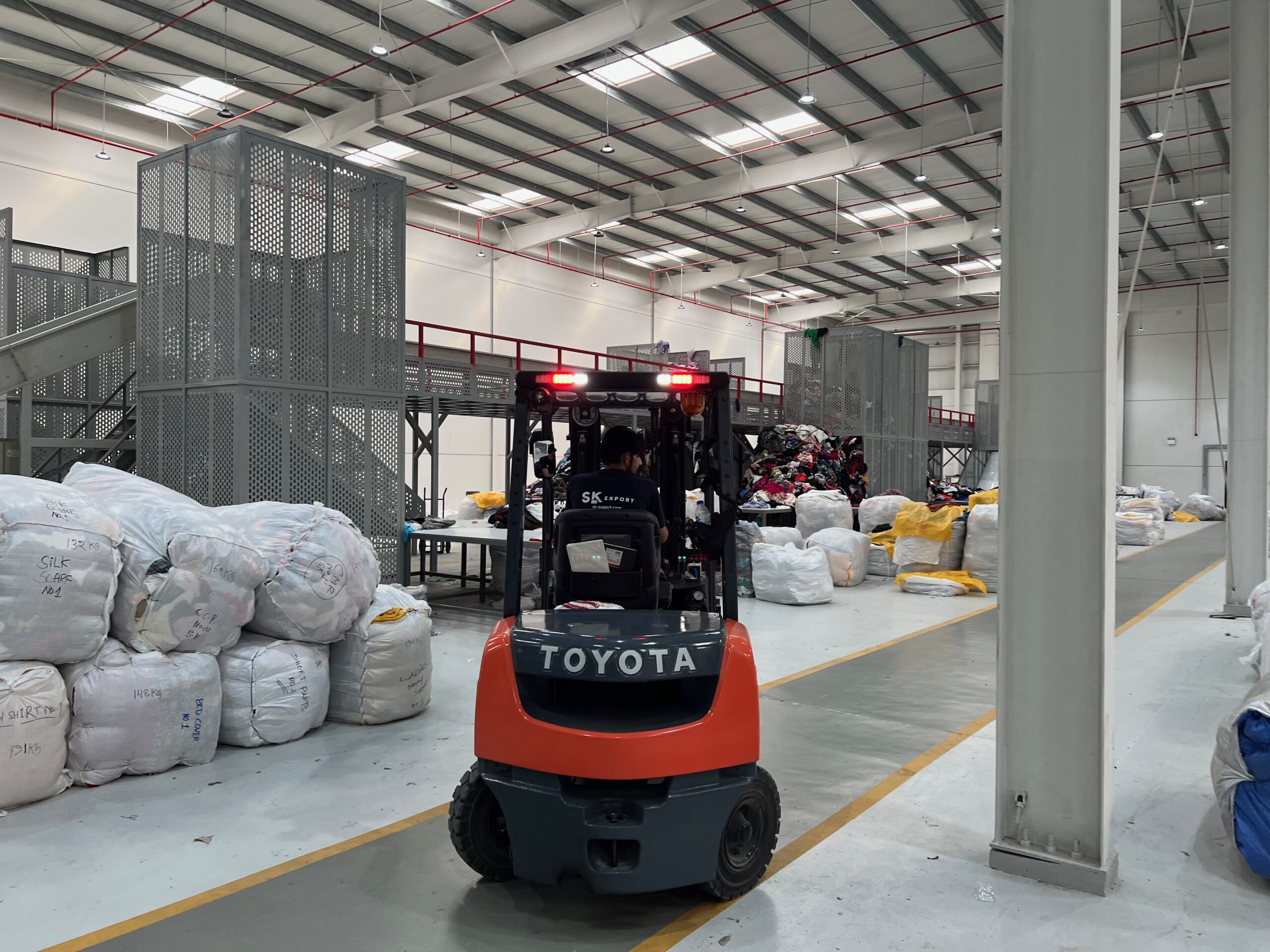 Packed bales in the warehouse